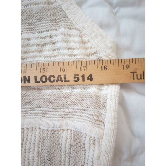 Gap womens Open Front Cardigan Vest Sz S NWT Long Loose knit Tan /white Duster - Picture 10 of 11
